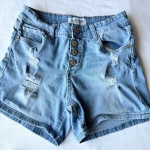 Enjean Women's Distressed Blue Jean Shorts Women’s Size Medium